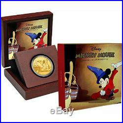 1/4 oz Disney Niue Mickey Mouse Fantasia Series Gold Proof Coin. 9999 gold