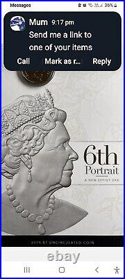 $1 Coin'6th QUEEN PORTRAIT/A NEW EFFIGY ERA/DOUBLE HEADED CARDED COINUNC H. M