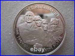 1 Oz. 999 Silver 1991 Mount Rushmore Sturgis Motorcycle-harley Rally Coin+gold
