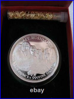 1 Oz. 999 Silver 1991 Mount Rushmore Sturgis Motorcycle-harley Rally Coin+gold