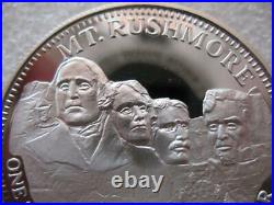 1 Oz. 999 Silver 1991 Mount Rushmore Sturgis Motorcycle-harley Rally Coin+gold