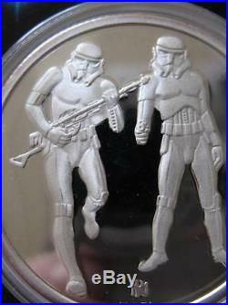 1- Oz. 999 Silver Coin Star Wars Luke Skywalker, Imperial Stormtroopers+ Gold