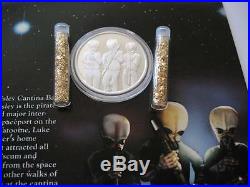 1- Oz. 999 Silver Coin Star Wars Luke Skywalker, Kenibo Mos Eisley Cantina + Gold