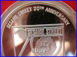 1 Oz. Pure Silver. 999 Bert Big Bird Sesame Street In Original Mint Box+gold New