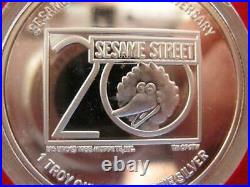 1 Oz. Pure Silver. 999 Bert Big Bird Sesame Street In Original Mint Box+gold New