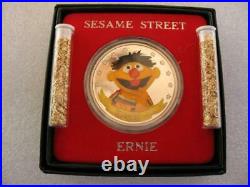 1 Oz. Pure Silver. 999 Ernie & Big Bird Sesame Street In Original Mint Box+gold