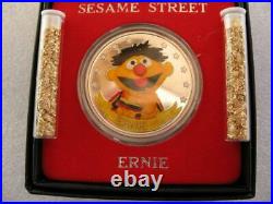 1 Oz. Pure Silver. 999 Ernie & Big Bird Sesame Street In Original Mint Box+gold