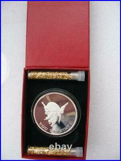 1- Oz. Pure Silver Yosemite Sam Bugs Bunny 50th Anniversary 1990 Coin +gold