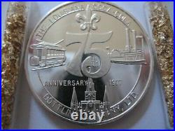 1- Oz. Silver. 999 Pure Coca Cola 75th Anniverary 1977 Louisiana Coin Mint# +gold