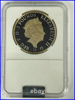 1 Oz Uk 2017 Silver Britannia Coin- 24kt Gold & Black Midnight Dawn Collection
