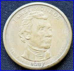 1 dollar gold coin, James Monroe, clad layer missing, mint error, collectible