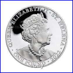 1 oz 2022 Saint Helena The Queen's Virtues Constancy Gilded Proof Silver Coin