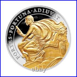 1 oz 2022 Saint Helena The Queen's Virtues Courage Gilded Proof Silver Coin E