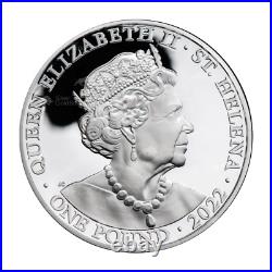1 oz 2022 Saint Helena The Queen's Virtues Courage Gilded Proof Silver Coin E