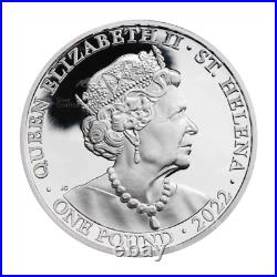 1 oz 2022 Saint Helena The Queen's Virtues Justice Gilded Proof Silver Coin E