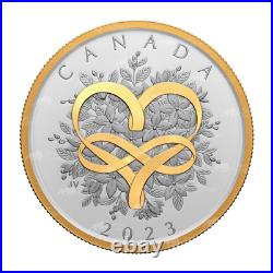 1 oz 2023 Celebrate Love Gilded Silver Coin Royal Canadian Mint