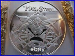 1-oz 999 Silver Cartoon Celebrities DC Comics Superman Man Of Steel Coin+gold