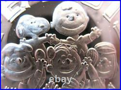 1-oz. 999 Silver Peanuts Gang Charlie Brown, Snoopy, Lucy, Linus, Patty Coin+gold