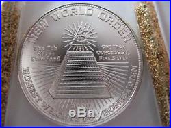 1-oz. Pure. 999 Silver Art Coin 10 World Regions Post 666 New World Order + Gold