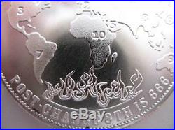 1-oz. Pure. 999 Silver Art Coin 10 World Regions Post 666 New World Order + Gold