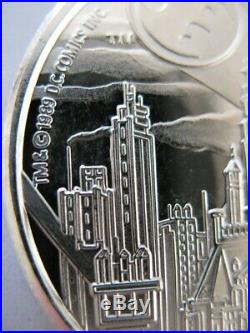 1-oz. Pure Silver 50th Anniv 1989 DC Comics Gotham City Batman Coin Mint Box+gold