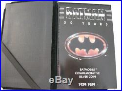 1-oz. Pure Silver Detailed Batman- Batmobile Dc-comics Limited Edition Coin+gold