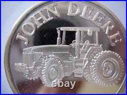 1-oz Rare John Deere Tractor Model 8400 Proof. 999 Silver Coin + Gold