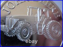 1-oz Rare John Deere Tractor Model 8400 Proof. 999 Silver Coin + Gold