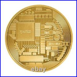 1 oz Silver Gold Plated Bitcoin Round Coin