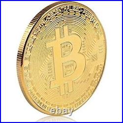 1 oz Silver Gold Plated Bitcoin Round Coin