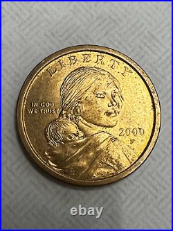 2000 P SACAGAWEA ONE DOLLAR US LIBERTY GOLD COLOR COIN Rare
