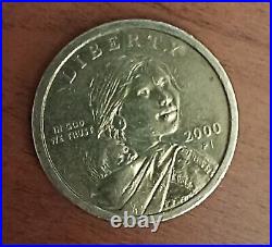 2000 P Sacagawea Dollar US Mint Gold Coin in Brilliant Uncirculated Condition