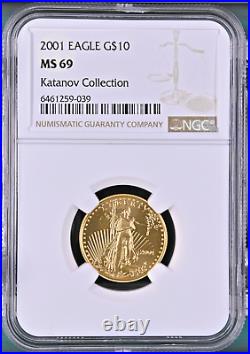 2001 $10 Gold Eagle Gold Us Collectible Coin Ngc Ms69