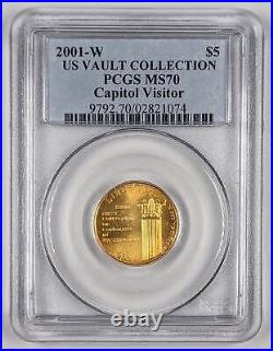 2001 W $5 Gold Capitol Visitor US Vault Collection PCGS MS70