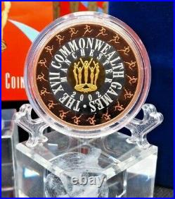 2002 $50 Proof XVII Commonwealth Games Trimetallic Coin Pure Gold Silver Copper
