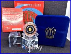 2002 $50 Proof XVII Commonwealth Games Trimetallic Coin Pure Gold Silver Copper