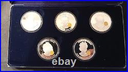 2002 Golden Jubilee Monarchs 5 x 925 Silver Proof $10 Coin Collection BOX
