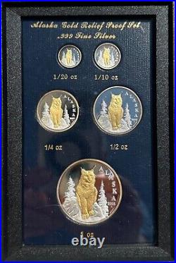 2003 Alaska Mint Gold Relief. 999 Fine Silver Proof Set