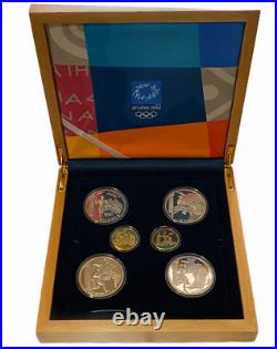 2004 Athens Olympics 6 Gold-silver Proof Coin Commemorative Set Rare Collection