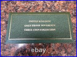 2005 United Kingdom Gold Proof Three Coin Sovereign Collection With COA