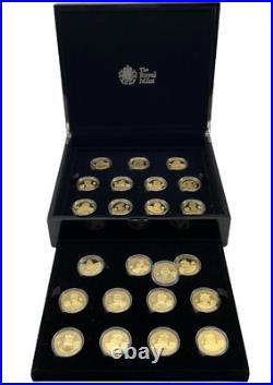 2007 Alderny History of The Monarchy 23 Coin Set Gold over Silver