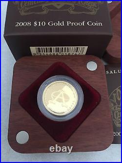 2008 $10 Centenary Of Rugby League 1/10 Oz Gold Proof Coin