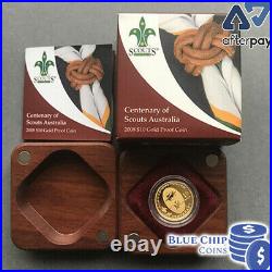 2008 $10 Centenary Of Scouts Australia 1/10 Oz Gold Proof Coin Numbered1475