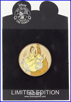 2008 Collectible Disney Pin Princess Belle Gold Coin LE 250 Rare Find