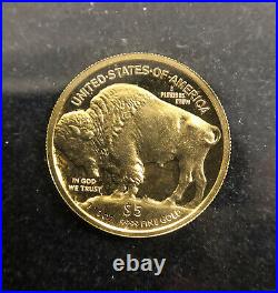 2008-W $5 Proof Gold Buffalo 1/10th. 9999 Gold Collectible Coin