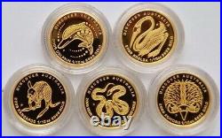 2009 Discover Australia $15 Wildlife 5? 1/10 oz Proof Gold Coins Set RARE