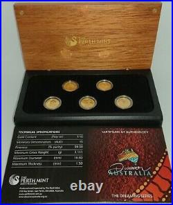 2009 Discover Australia $15 Wildlife 5? 1/10 oz Proof Gold Coins Set RARE