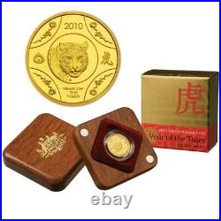 2010 $10 Lunar Year of The Tiger 1/10oz Gold Proof Coin by Royal Australian Mint