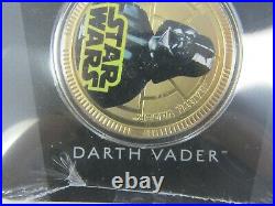 2011 Niue Star Wars Darth Vader $1.00 Gold Plated Coin Still Sealed