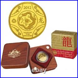 2012 $10 Lunar Year of The Dragon 1/10oz Gold Proof Coin Royal Australian Mint